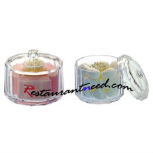 P086 Hotel Room Acrylic Cotton Pads And Swab Jar With Fixed Center Cylinder